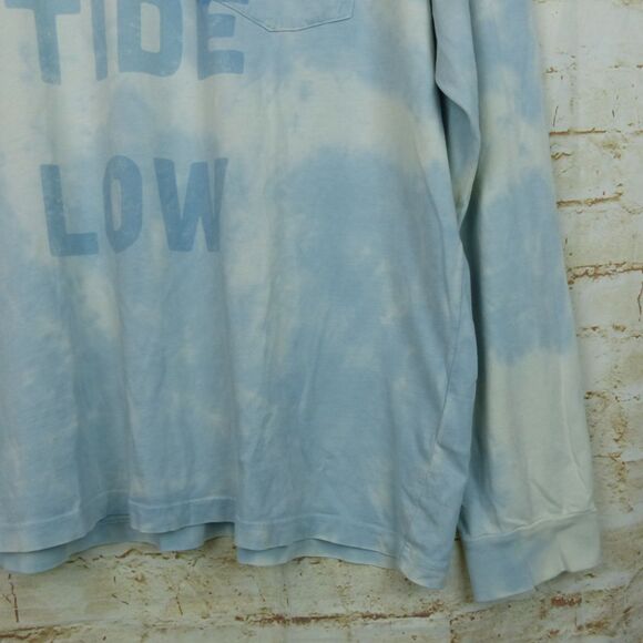Outerknown Shirt Mens XL Blue White Tie-Dye Tide Shift Graphic LS Cotton Surf - Picture 5 of 9